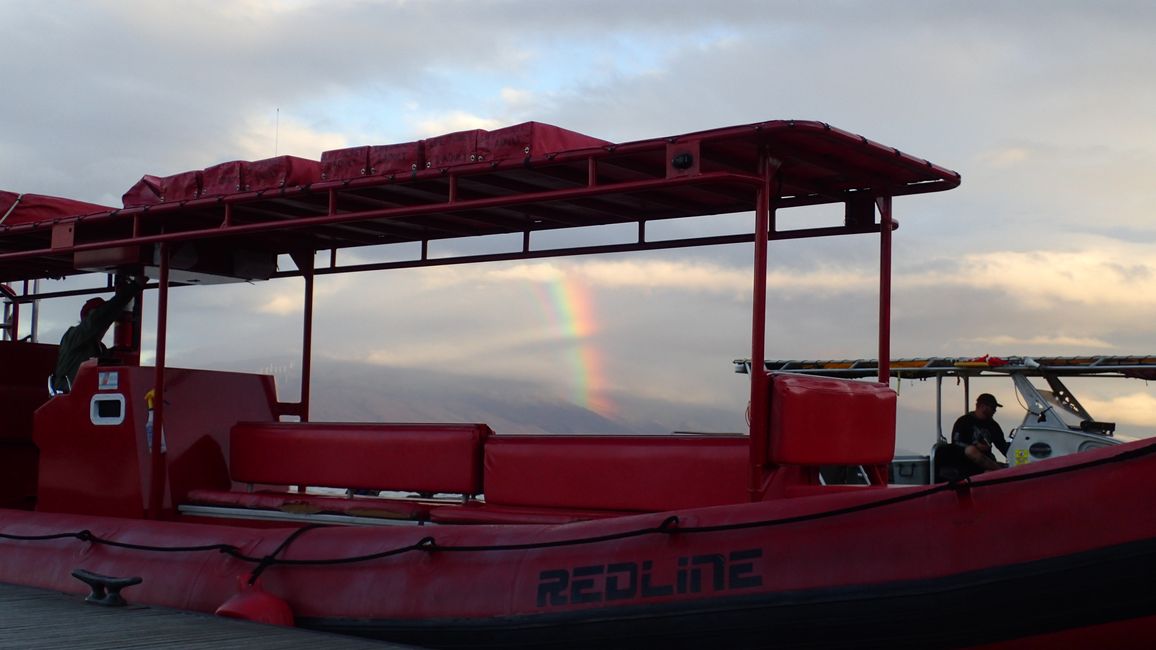 Starting at 7 a.m. in Kihei with rainbow and heavy weather