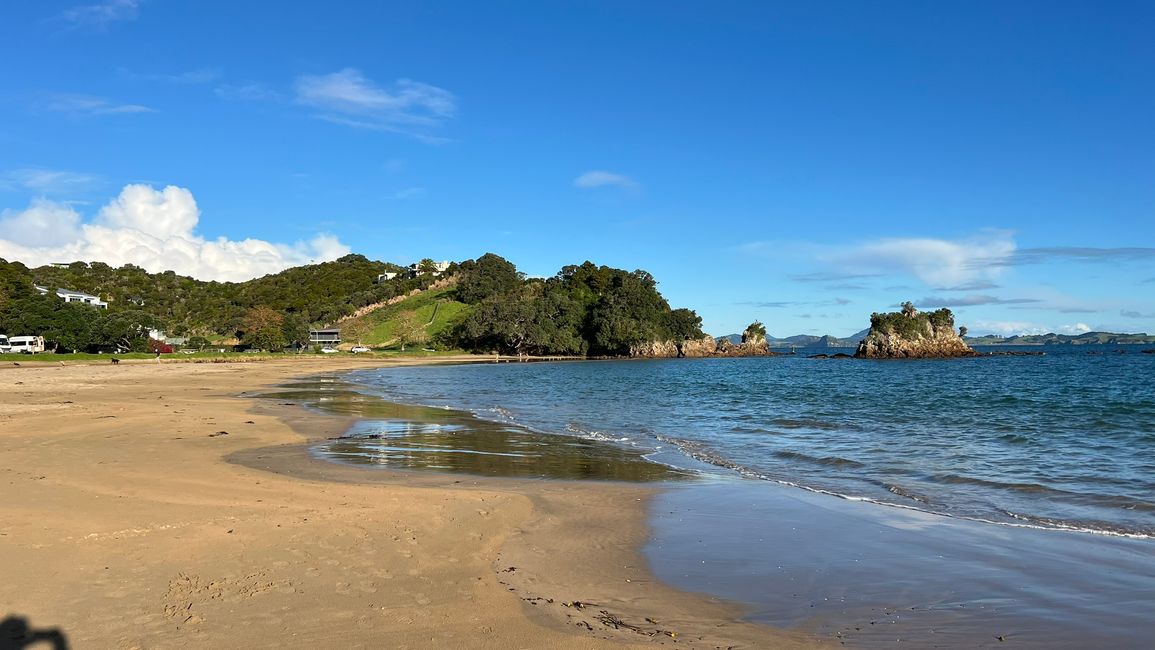 Wellington Bay - wunderschöner Stellplatz (am linken Rand steht unser Van)