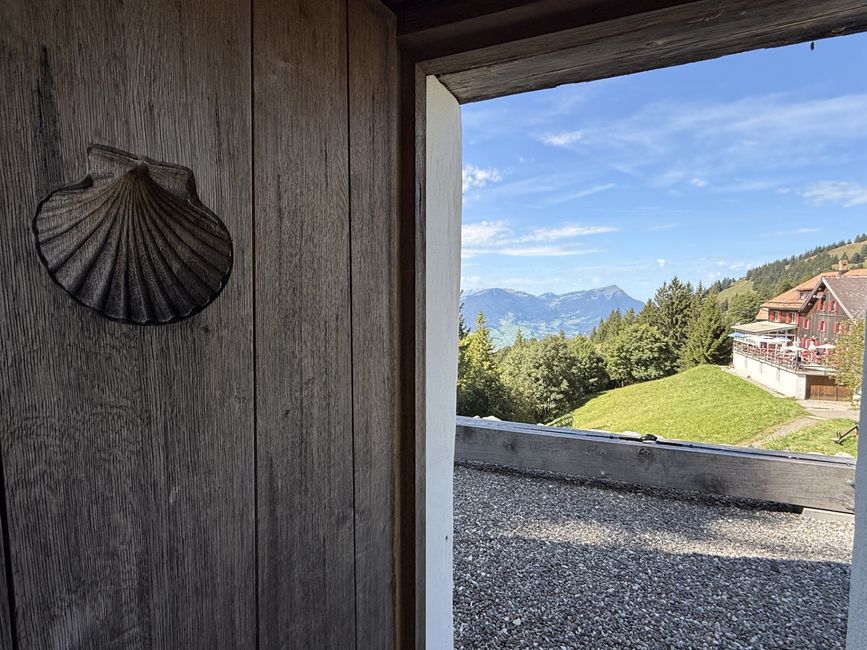 Chiesetta dei pellegrini sul Haggenegg con vista sulla mia pausa pranzo