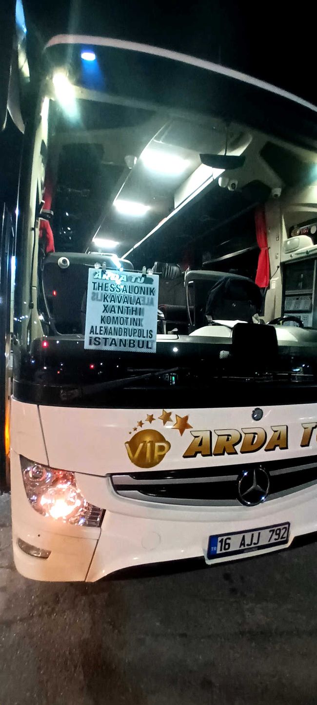 Der Bus von Arda bringt mich von Thessaloniki 