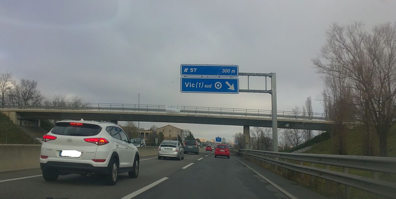 Route from Barcelona to Vic (Catalonia) (December 2019)