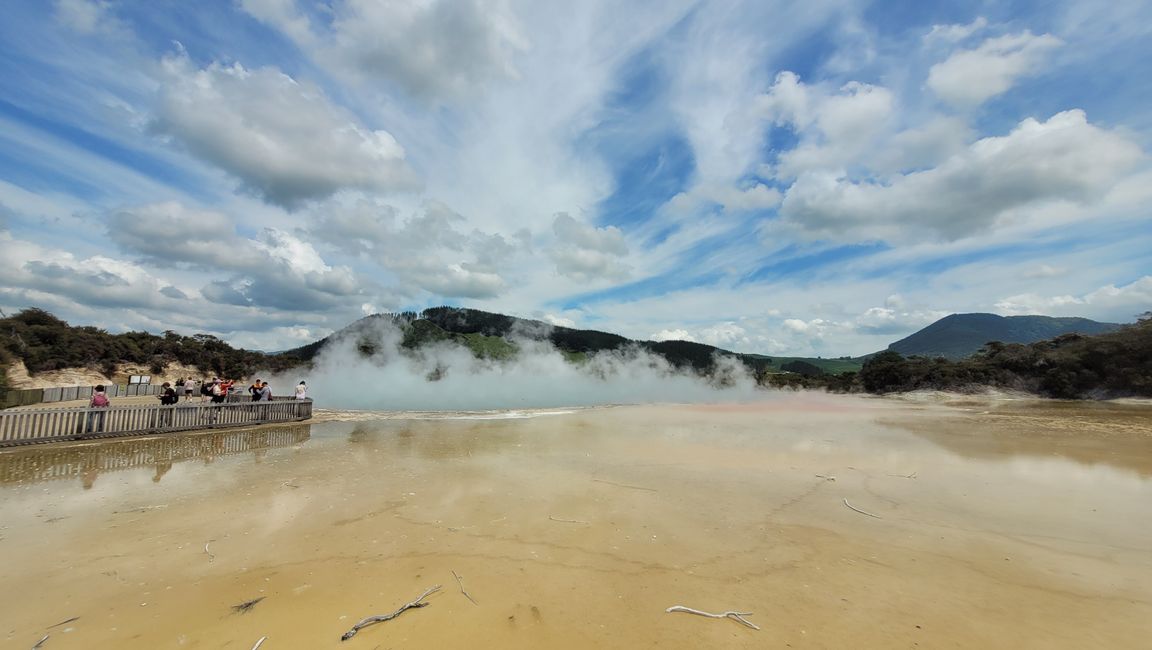 In Wai-O-Tapu National Park and at Lady Knox