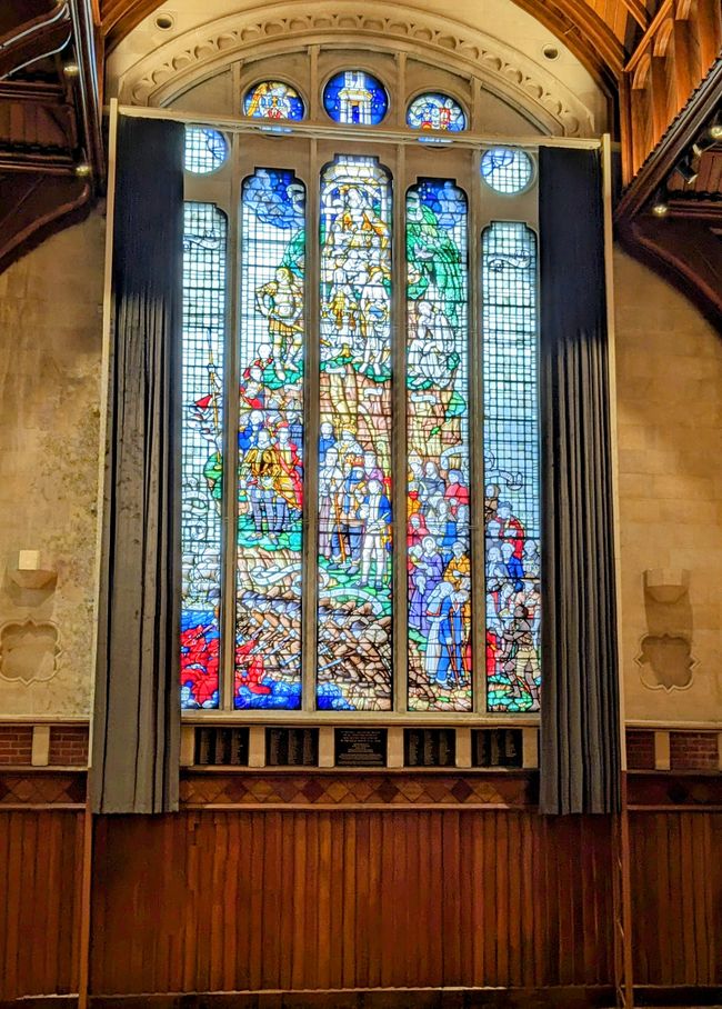 Buntglasfenster in der Great Hall