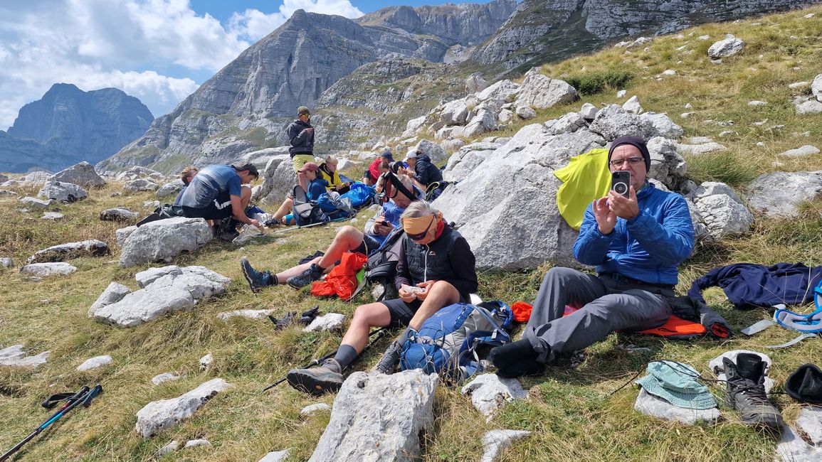 Rast an der Grenze von Albanien nach Montenegro