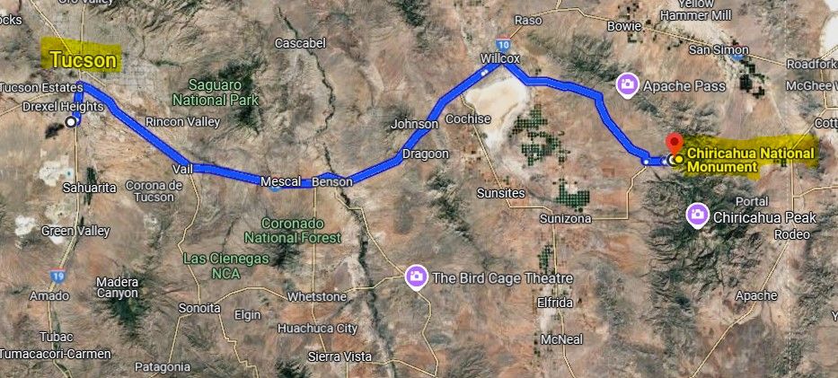 Die Anfahrt von Tucson