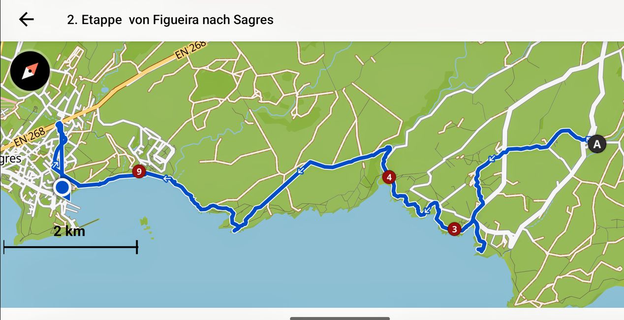 2. Etappe vom Hostel on the Hill nach Sagres