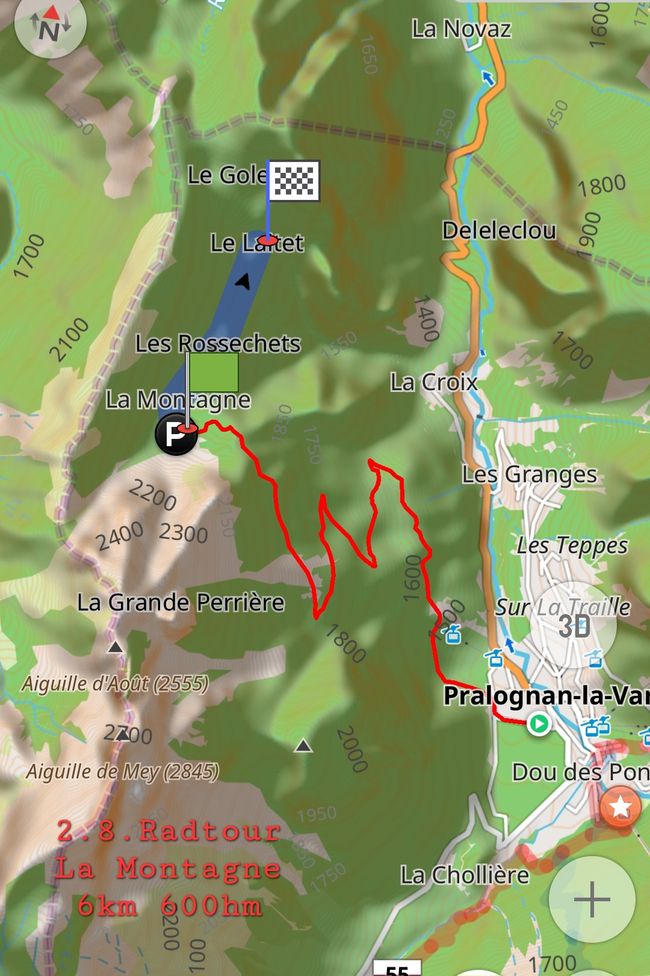 2.8.24 mit dem Rad zur Alpe La Montagne 