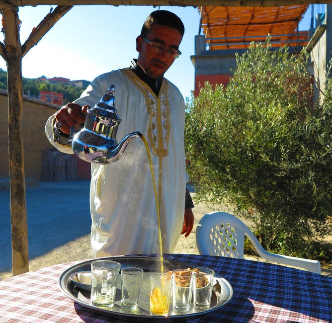 Traditional mint tea preparation among the Berbers