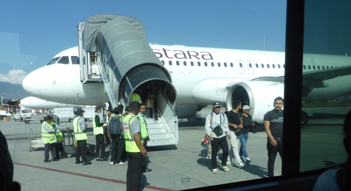 Mit Vistara gut in Kathmandu gelandet 