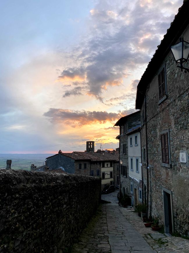 Sonnenuntergang in Cortona