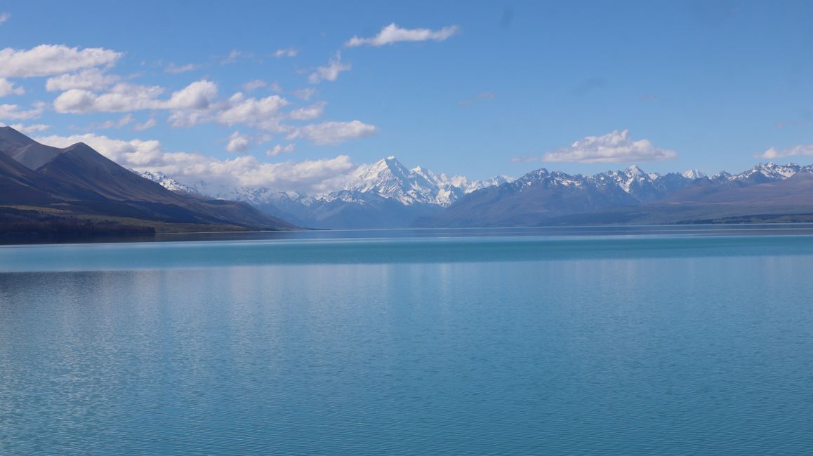 Aoraki / Mount Cook, depuis l'emplacement au lac Pukaki