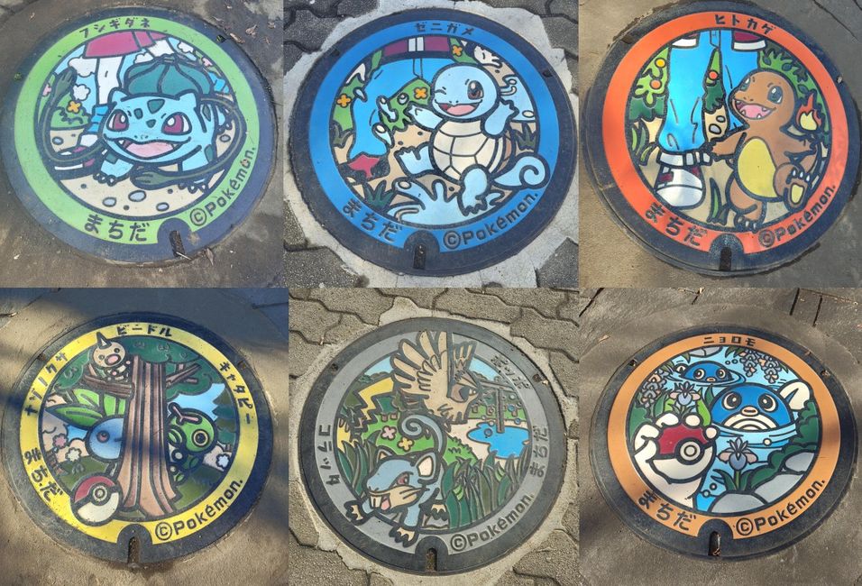 Gleich sechs verschiedene Gullideckel