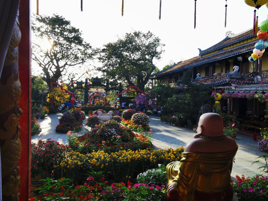 ... E splendore floreale davanti al Tempio Chùa Pháp Bảo