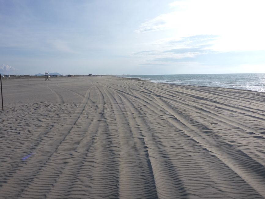 Die Autos können am Strand fahren 