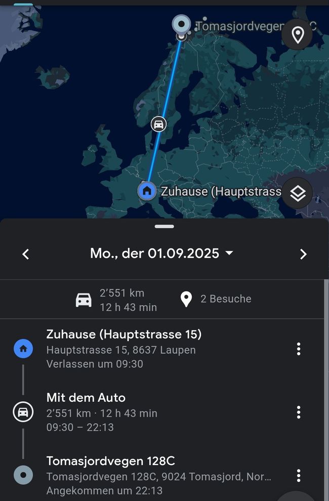 Norwegen-Nordkapp
1-17.September 2025
1.September