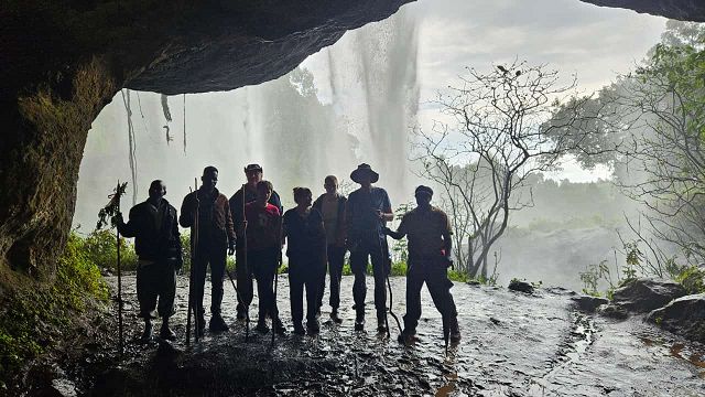 Jardín de rocas y cascadas