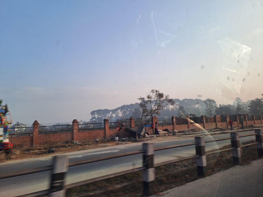 On the car journey from Kathmandu to Bhaktapur.