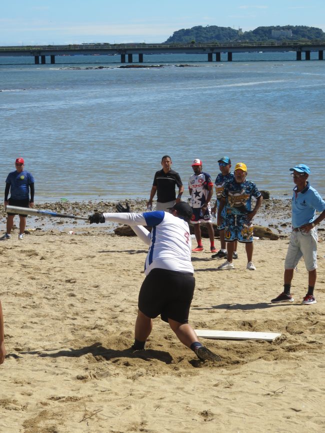 Baseball Hitter on the Beach