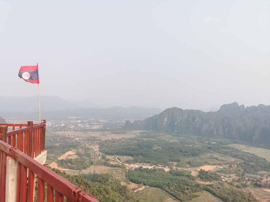 Continuing the journey to Vang Vieng - Hike to the Silver Cross Viewpoint and hot air balloon ride