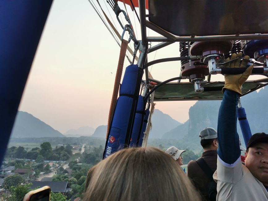 Continuing the journey to Vang Vieng - Hike to the Silver Cross Viewpoint and hot air balloon ride