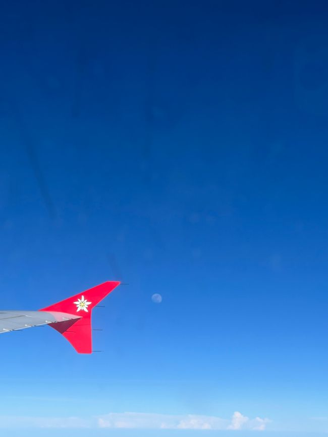 airplane view moon