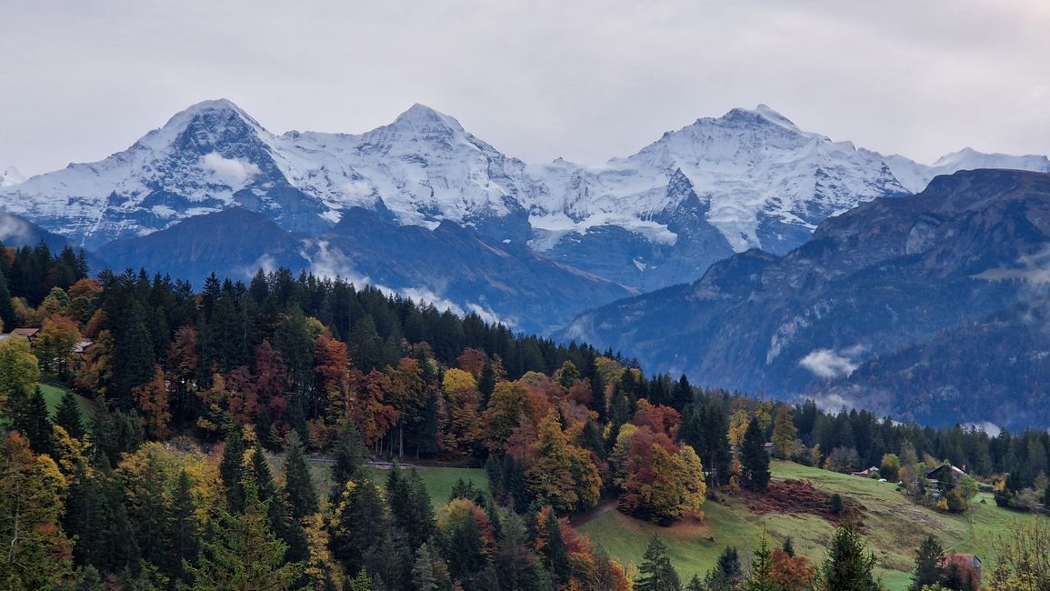 Kurze Sicht auf Eiger, Mönch, Jungfrau,