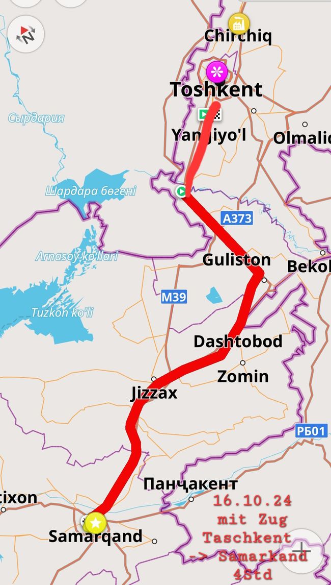 16.10.24 mit dem Zug nach Samarkand 