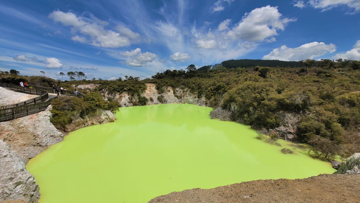 In Wai-O-Tapu National Park and at Lady Knox