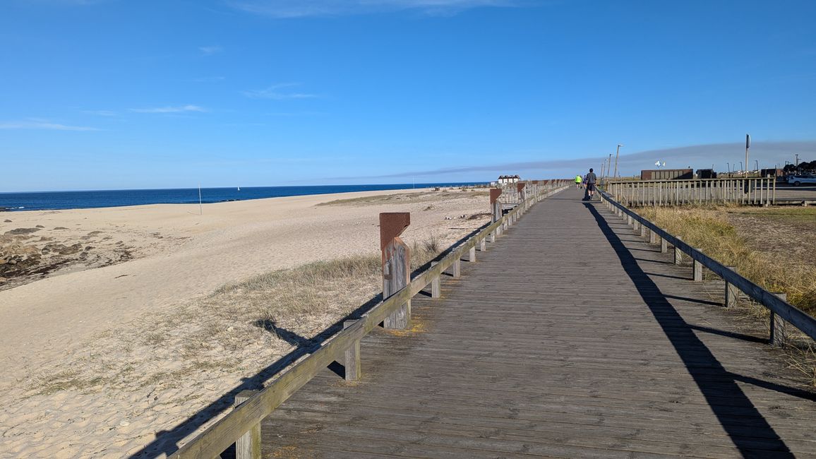 Second stage on the Camino Portugues da Costa from Povoa Varzim to Apulia Praia