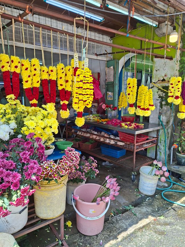 Flower offerings for the temple