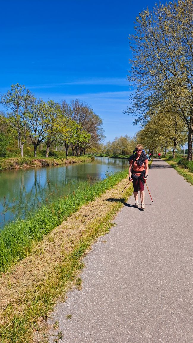 10km along the canal