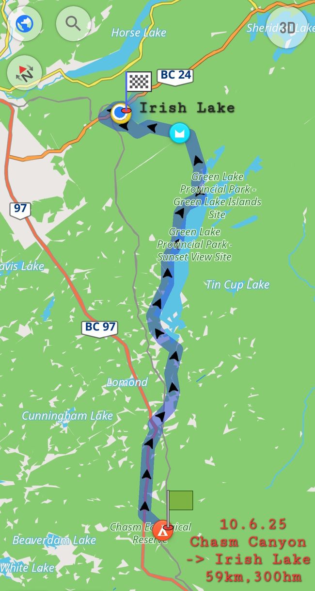 10.9.25 Chasm Canyon-> Irish Lake 