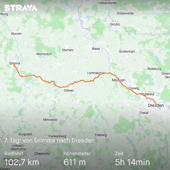 Day 7: from Grimma to Dresden - with tailwind