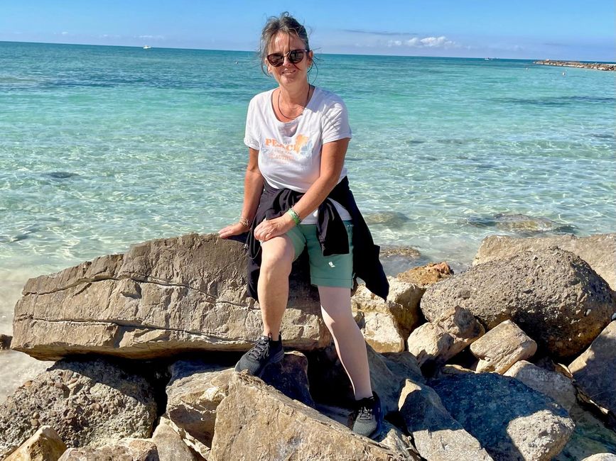 Karibik-Feeling: Icke vor einem türkisblauen Meer.