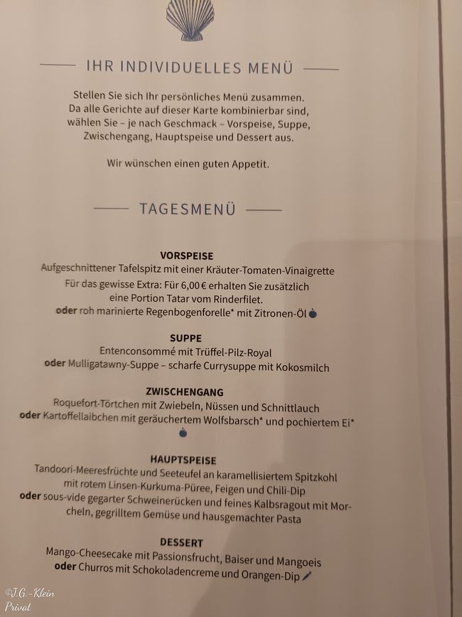 Speisekarte Atlantik 