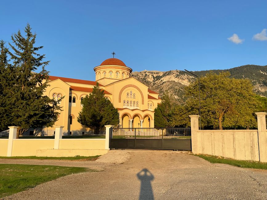 St. Gerasimos with the Mt. Enos foothills in the background