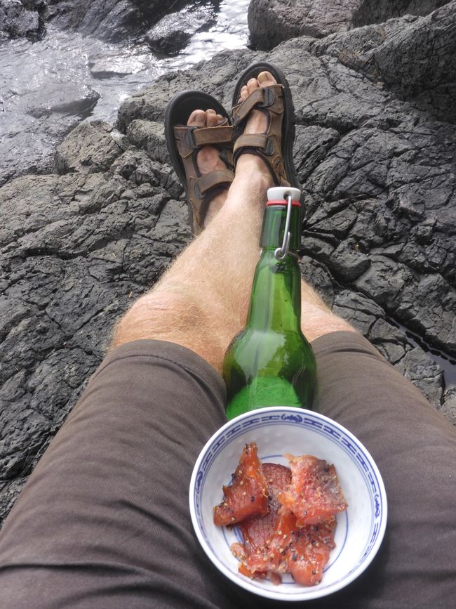 Feierabendbier und Lachs