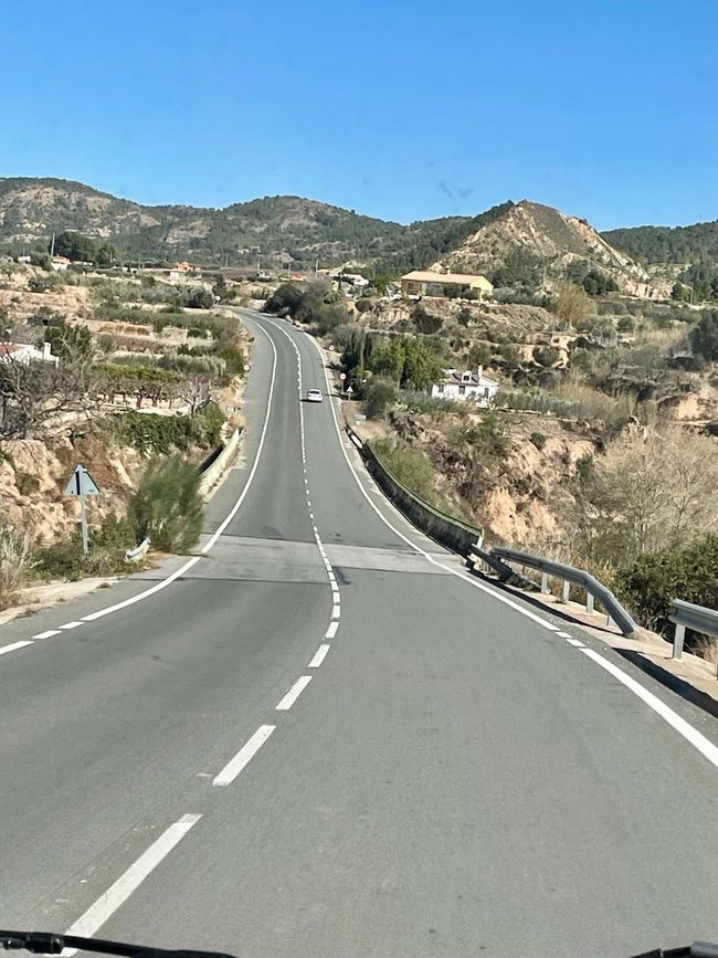 On the highway: The route to Orihuela was impressive.