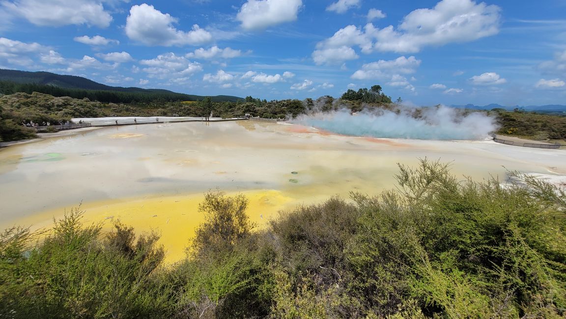 In Wai-O-Tapu National Park and at Lady Knox