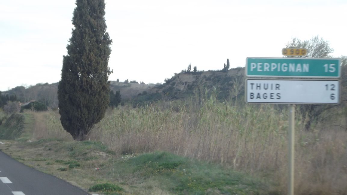 Route von La Jonquera (Spanien) nach Perpignan (Frankreich) (März 2019)