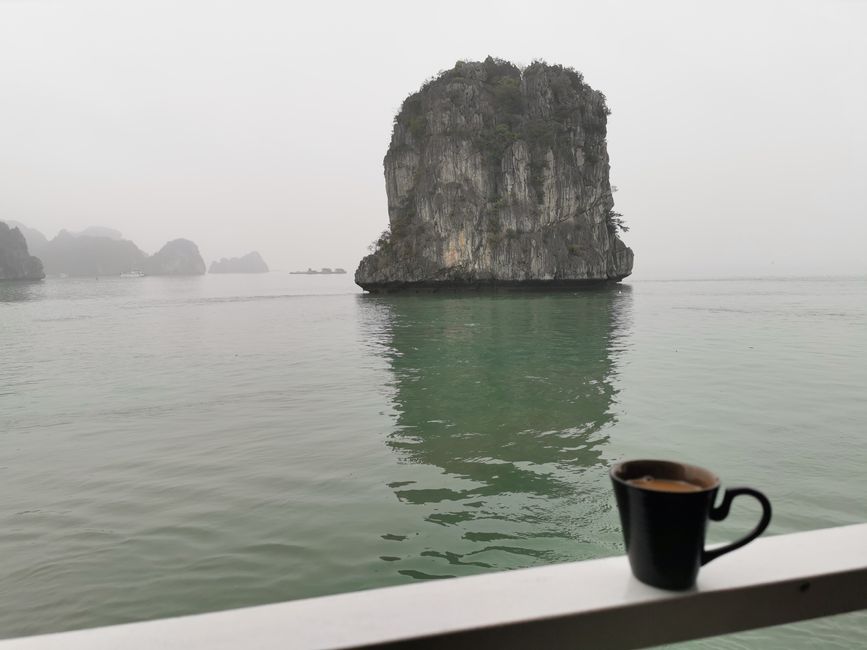 Letzter Morgenkaffee auf der Kabine... 