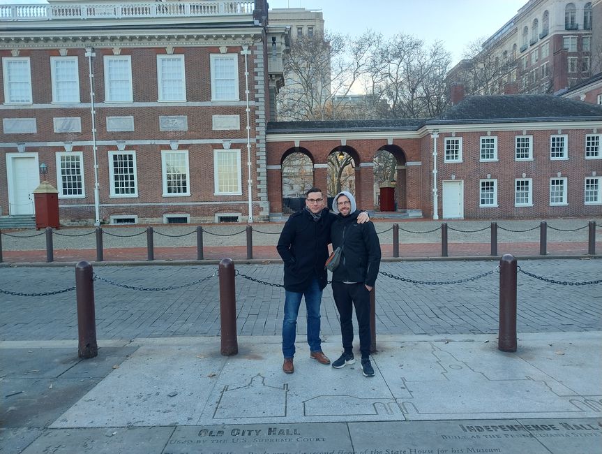 My cousin and I at Independence Hall