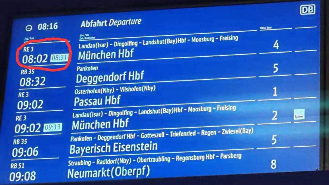 Zuvor mit der Bahn: Es geht "gut" los.