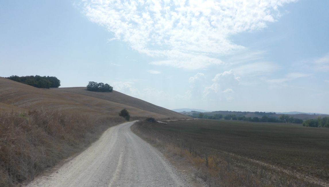 Der Via Francigena als Schotterpiste 