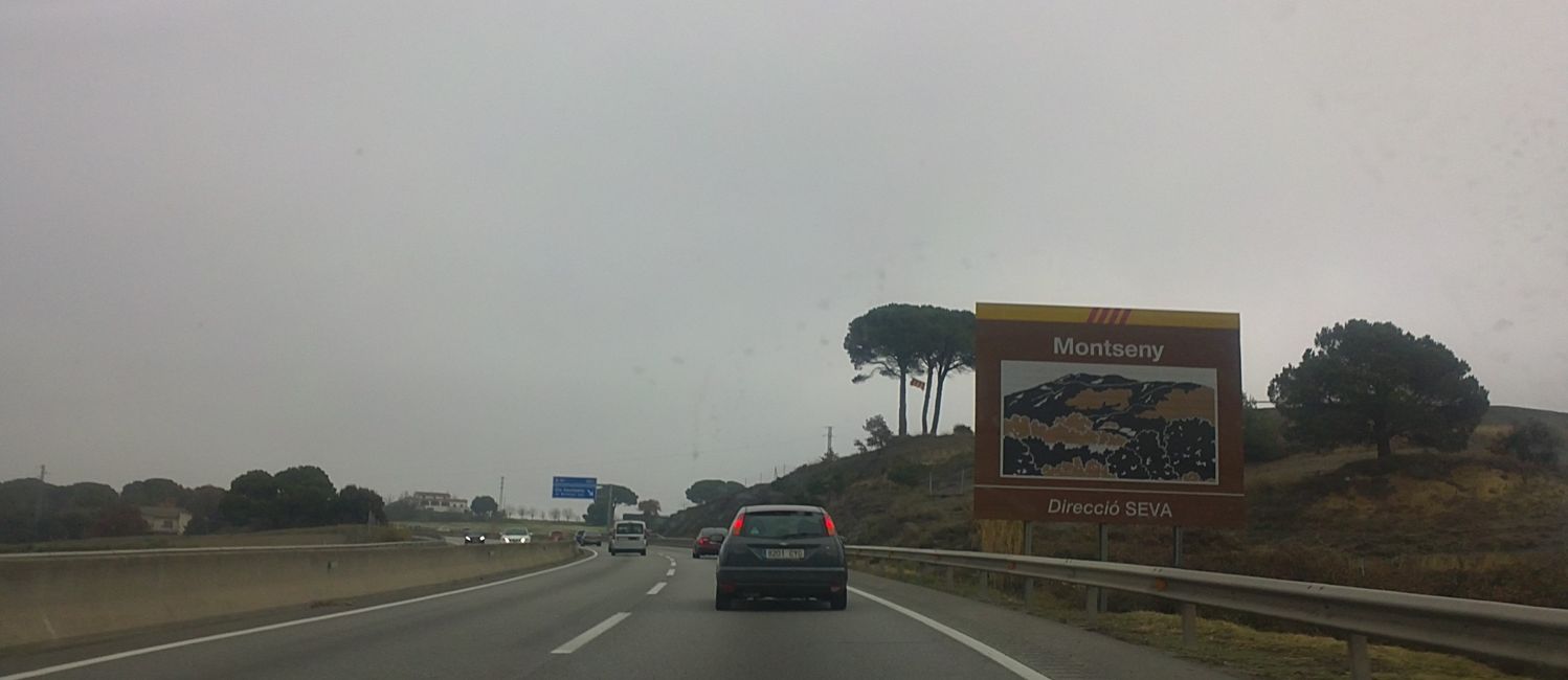 Route from Barcelona to Vic (Catalonia) (December 2019)