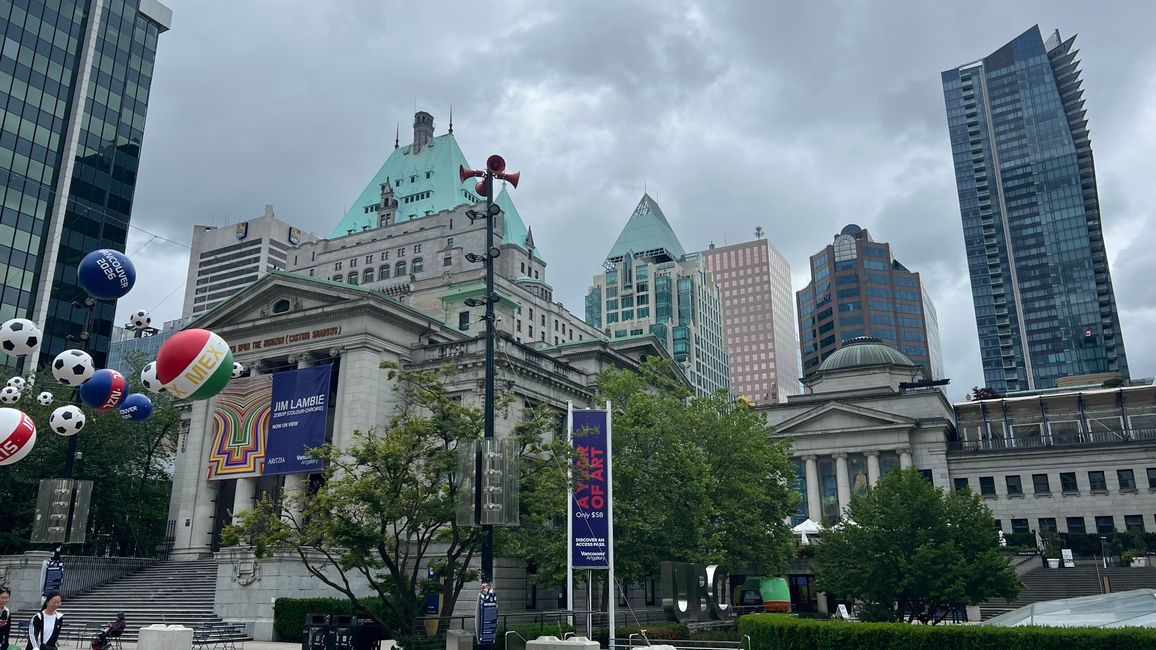 Centro de Vancouver - la Copa del Mundo está en todas partes