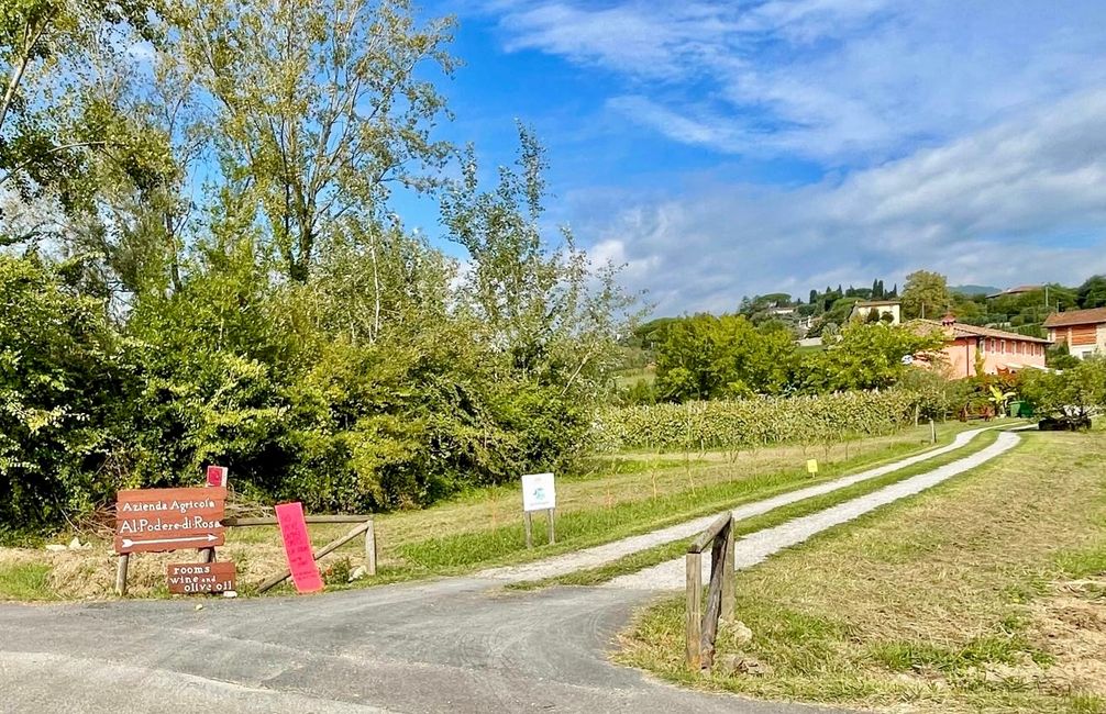 Wie eng diese Einfahrt ist, kommt auf dem Foto vielleicht nicht so gut rüber, aber ihr könnt' mir glauben: Sie war verdammt eng!