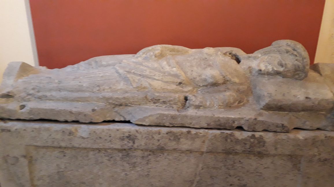 The sarcophagus of a woman made of sandstone