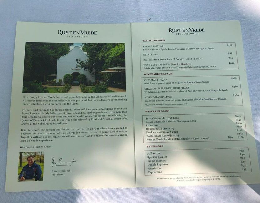 Winemarker´s Lunch Menu