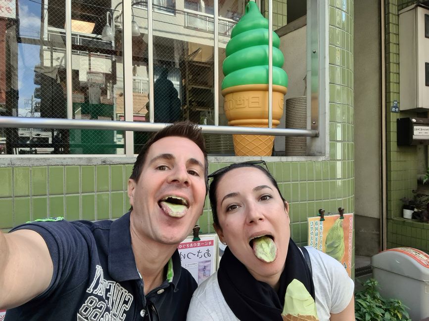 In between meals or for dessert we often treat ourselves to a matcha soft ice cream.